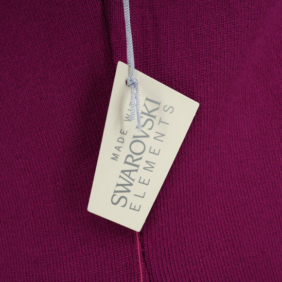 Bebe Sweater Womens XL Pink Sequins Stretch Knit Tunic V-neck Open Back New - Picture 8 of 16